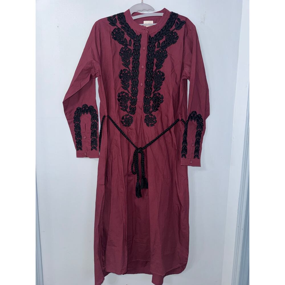 Ex Voto Burgundy Ivy Caftan NWT Size Medium
